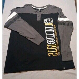 Y2K Ecko Unltd Long Sleeve Shirt 3XB Grey/ Black Embroidered Skater Grunge